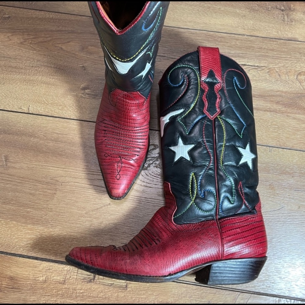 Nine West Vintage Leather Cowboy Boots